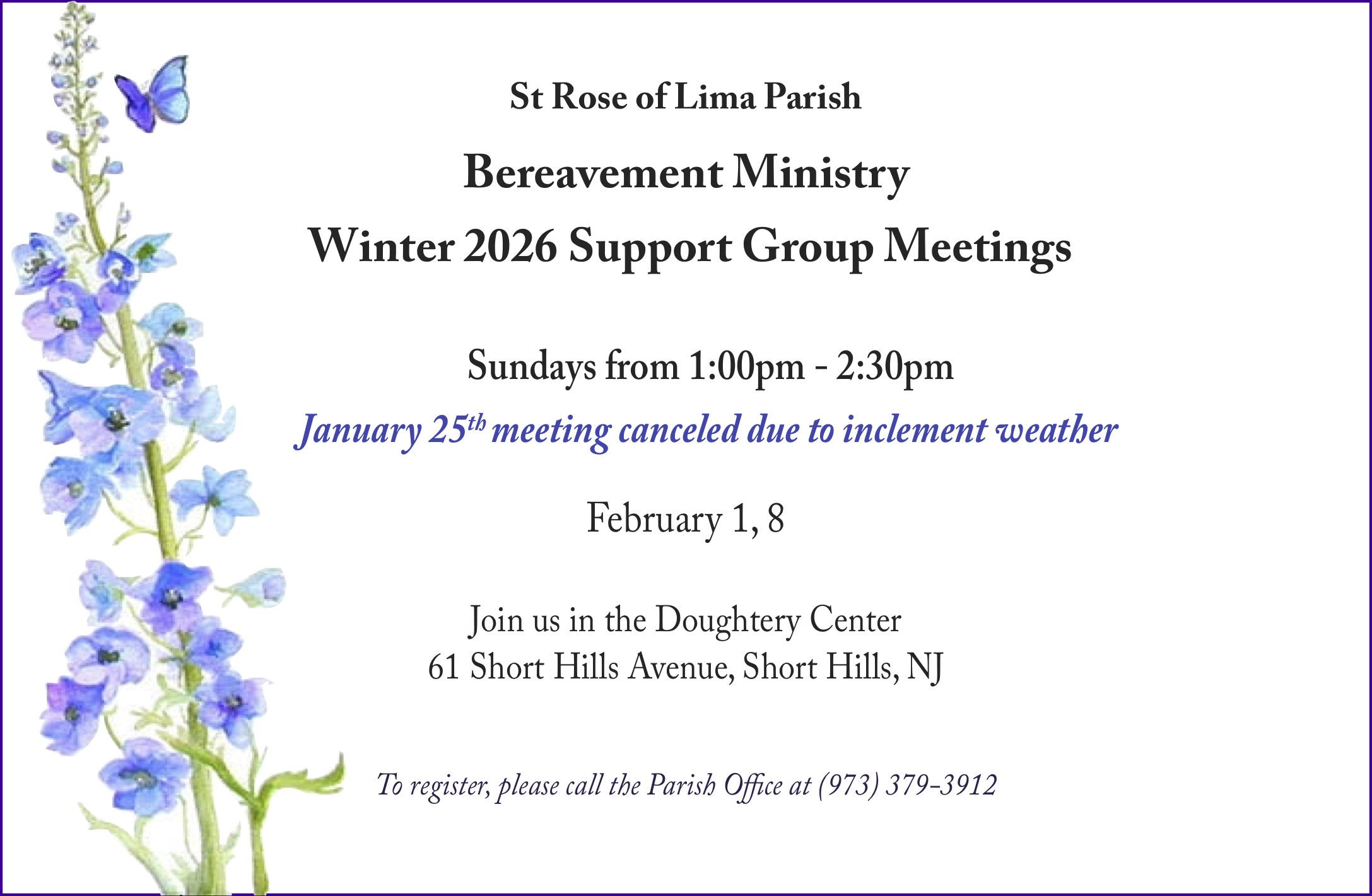 Bereavement Meetings Jan to Feb 2026