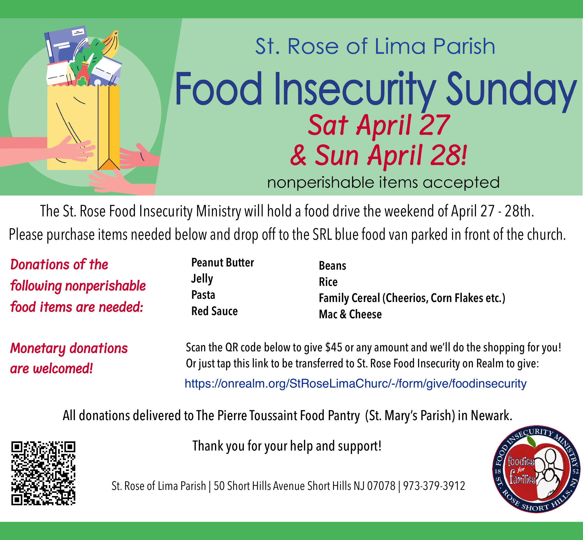 Food Donations Weekend April