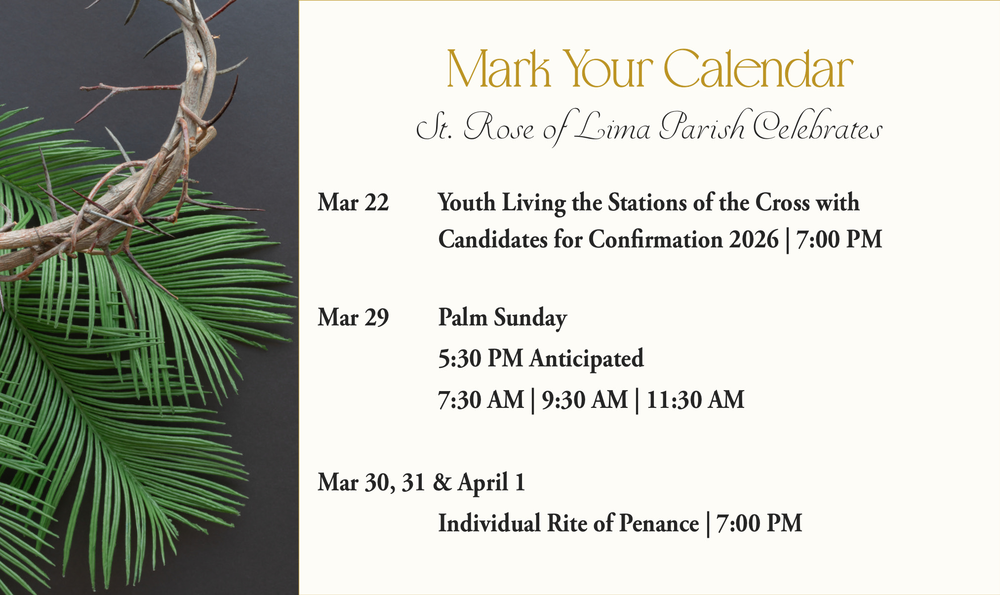 Mark Your Calendar March Events