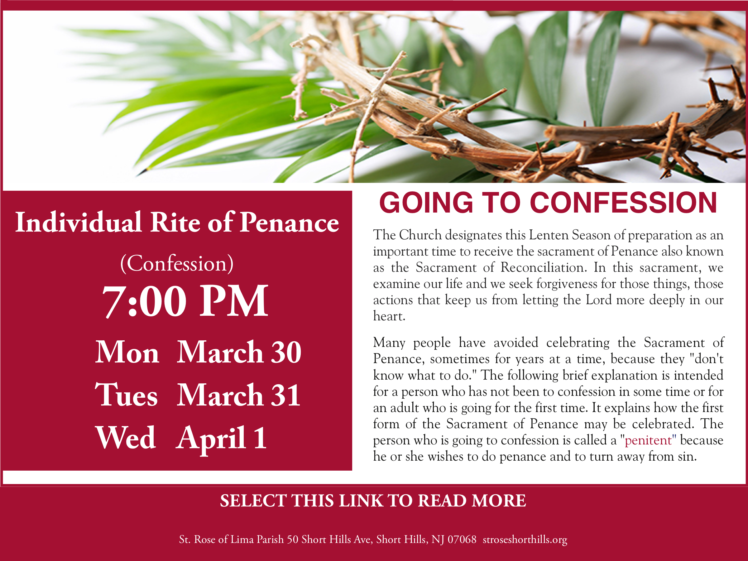 Rite of Penance 2026