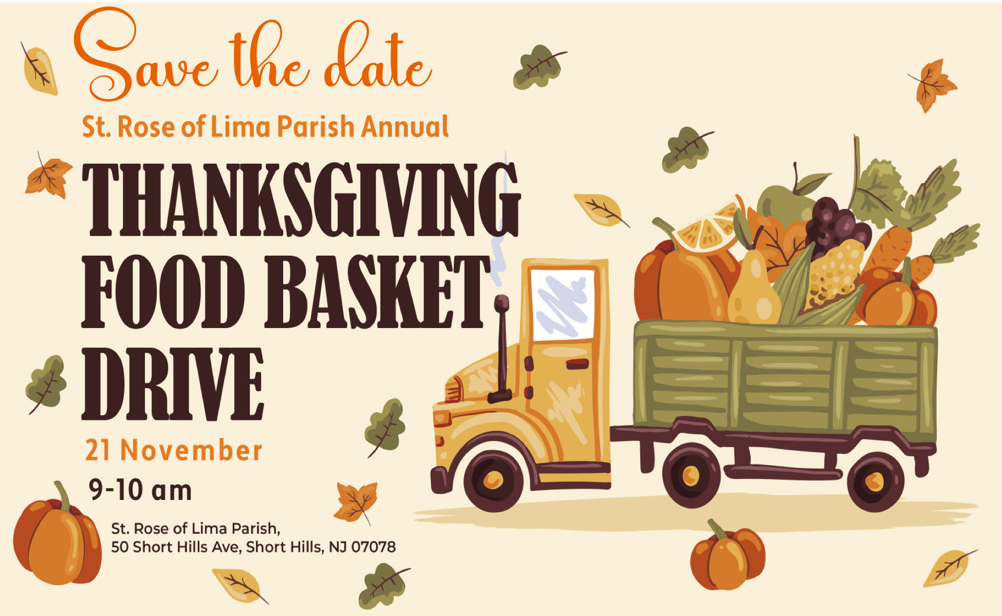 Save the Date Food Drive Nov 21